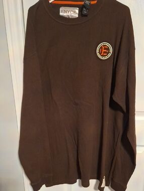 Enyce Men's Dark Brown Crewneck Sweater with Patch
